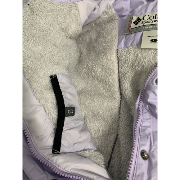 Women's Columbia Vertex Jacket Coat Lilac Purple Hooded Full Zip Pockets Size L - Picture 8 of 12